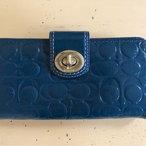 Coach Teal Patent wallet